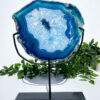 Large Dyed Blue Agate On A Stand