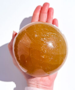 Large high quality Honey Calcite sphere