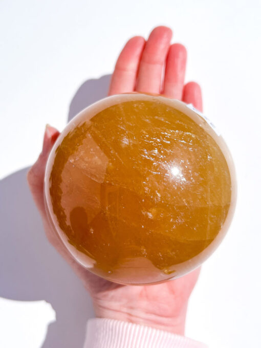 Large high quality Honey Calcite sphere