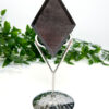 Silver Sheen Obsidian Diamond On A Stand