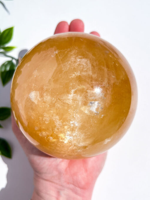 Large high quality Honey Calcite sphere