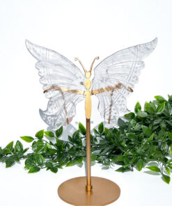 Clear Quartz Butterfly on a stand carving