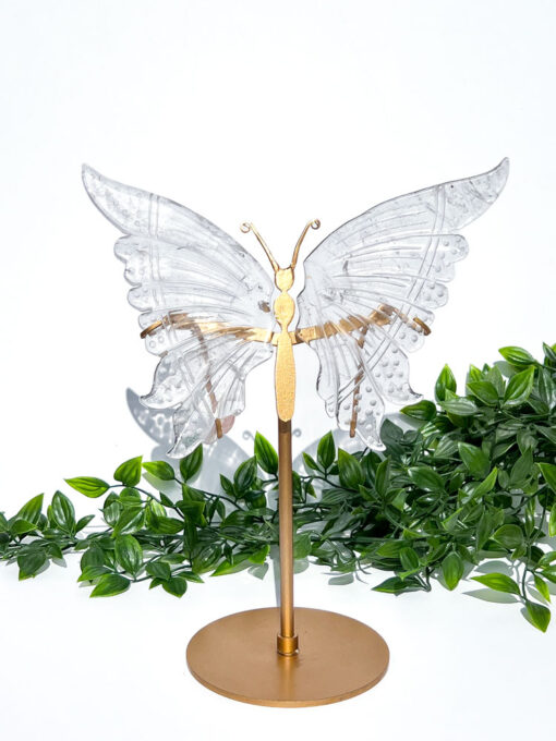 Clear Quartz Butterfly on a stand carving