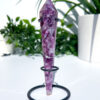 Lepidolite With Mica Wand on a stand