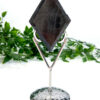 Silver Sheen Obsidian Diamond On A Stand