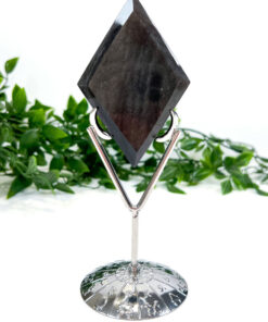 Silver Sheen Obsidian Diamond On A Stand