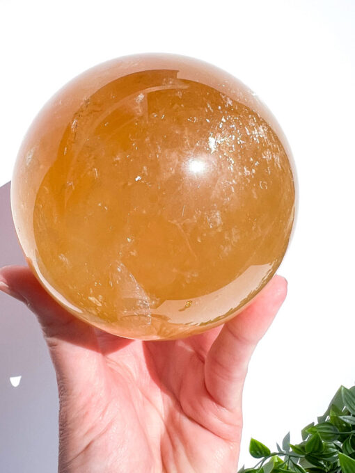 Large high quality Honey Calcite sphere