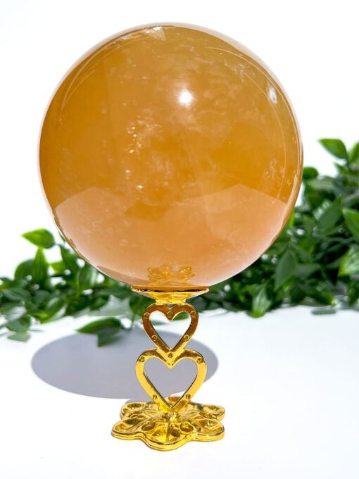 Large high quality Honey Calcite sphere