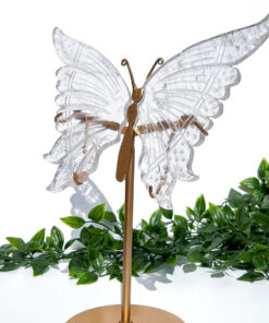 Clear Quartz Butterfly on a stand carving