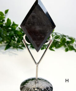 Silver Sheen Obsidian Diamond On A Stand