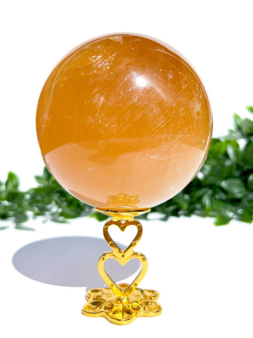 Large high quality Honey Calcite sphere