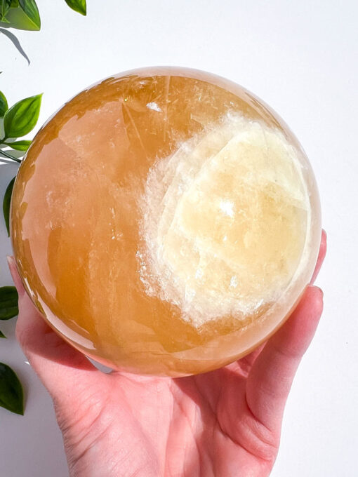 Large high quality Honey Calcite sphere