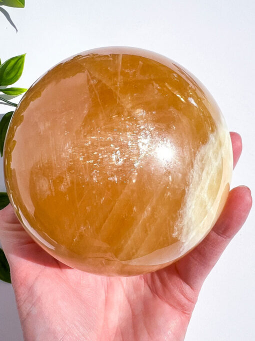 Large high quality Honey Calcite sphere