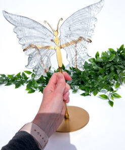 Clear Quartz Butterfly on a stand carving