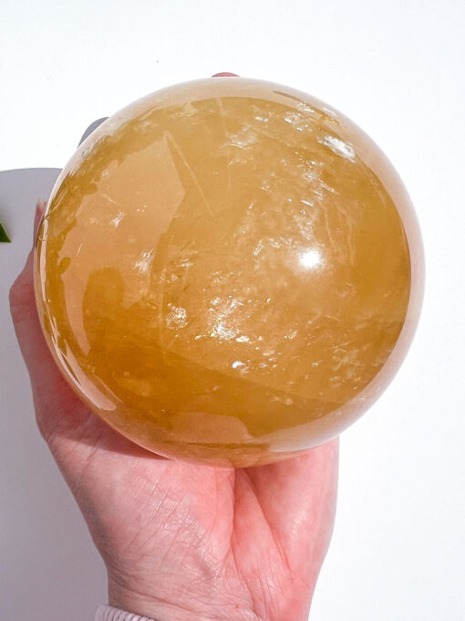 Large high quality Honey Calcite sphere