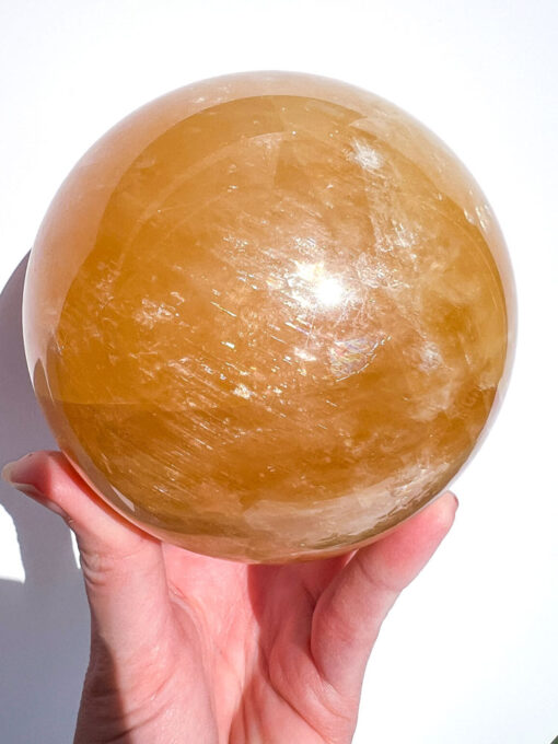 Large high quality Honey Calcite sphere