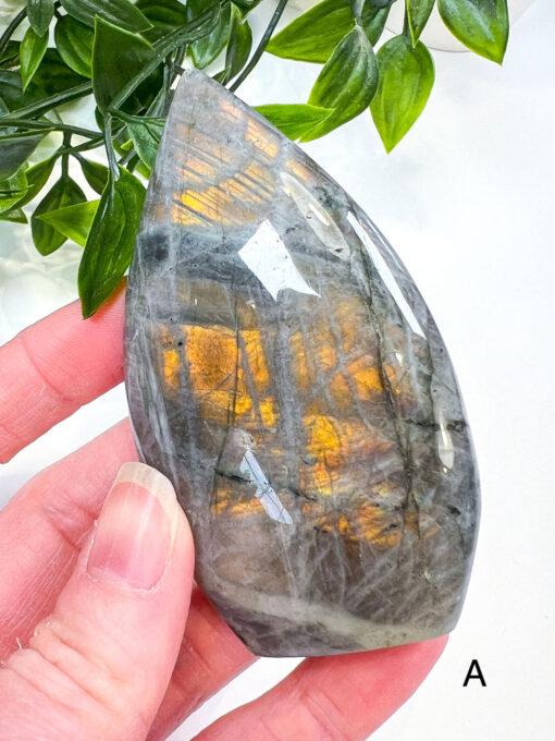 Labradorite flame carving