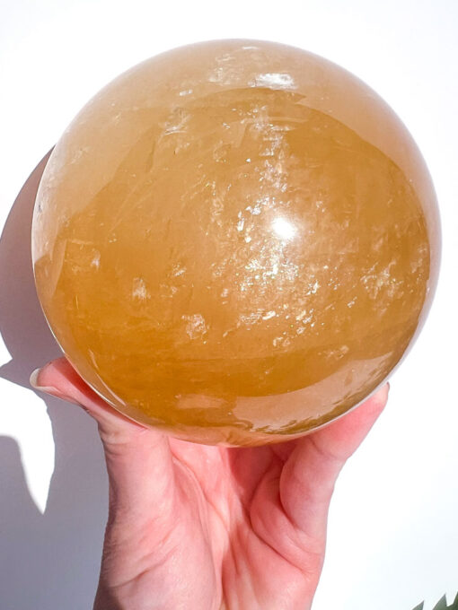 Large high quality Honey Calcite sphere