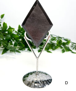 Silver Sheen Obsidian Diamond On A Stand