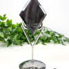 Silver Sheen Obsidian Diamond On A Stand