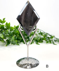 Silver Sheen Obsidian Diamond On A Stand