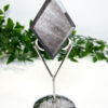 Silver Sheen Obsidian Diamond On A Stand