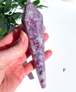 Lepidolite With Mica Wand on a stand