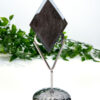 Silver Sheen Obsidian Diamond On A Stand