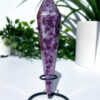 Lepidolite With Mica Wand on a stand