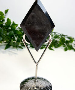 Silver Sheen Obsidian Diamond On A Stand