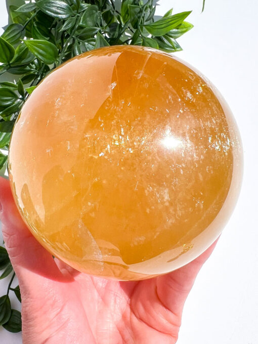 Large high quality Honey Calcite sphere