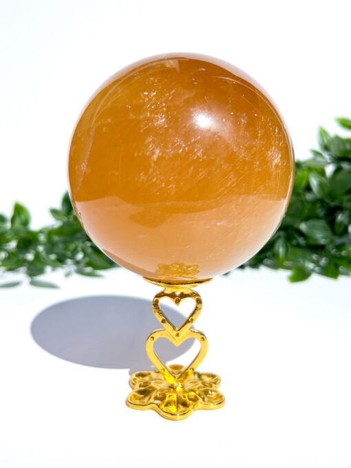 Large high quality Honey Calcite sphere