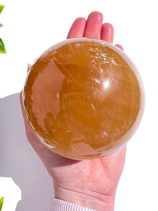 Large high quality Honey Calcite sphere