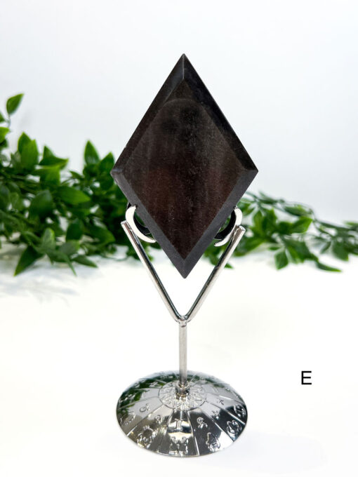 Silver Sheen Obsidian Diamond On A Stand