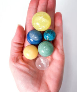 Crystal Bundle: Rainbow Spheres and Selenite Charging Plate