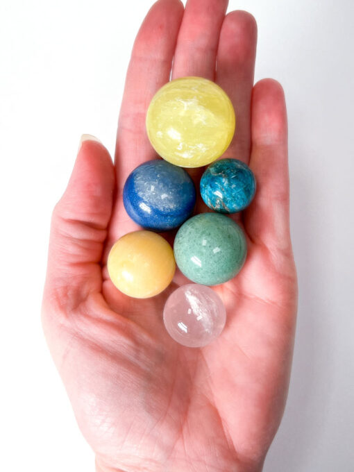 Crystal Bundle: Rainbow Spheres and Selenite Charging Plate