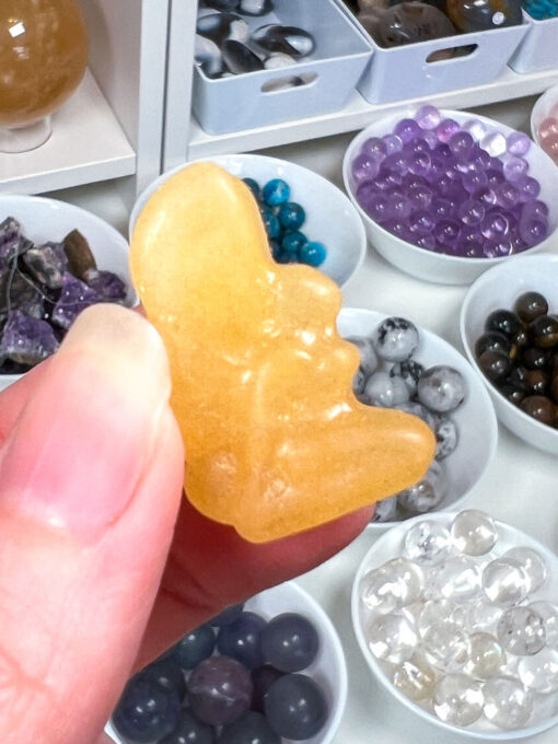 Mini Orange Calcite Fairy Carving