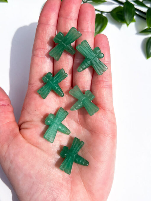 Green Aventurine dragonfly carving