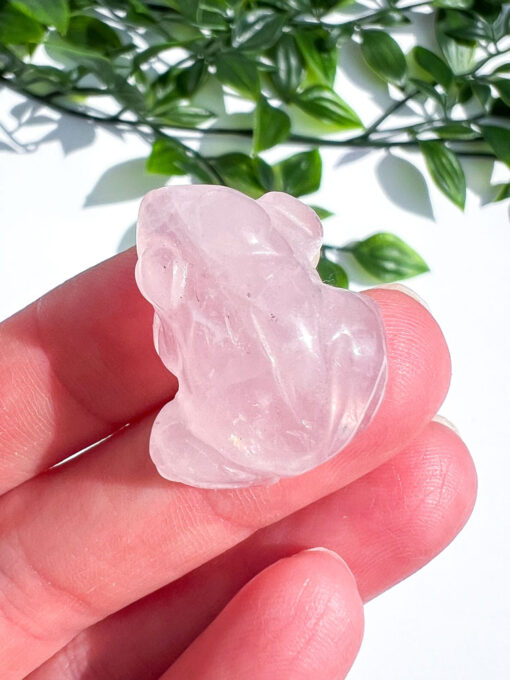 Small Rose Quartz frog