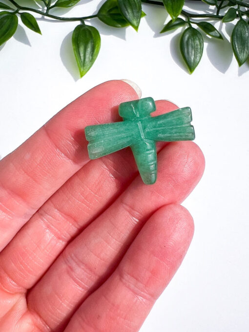 Green Aventurine dragonfly carving