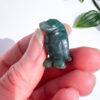 Moss Agate penguin carving