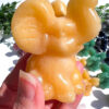 Orange Calcite elephant carving