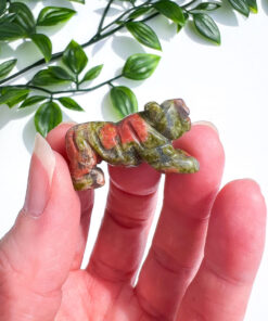 Small Unakite Tiger Carving