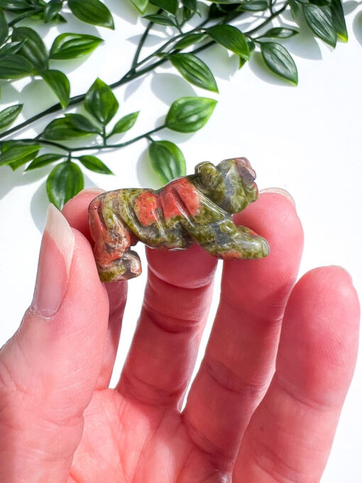 Small Unakite Tiger Carving