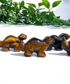 Tigers Eye dinosaur carving