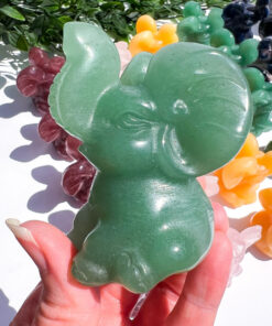 Green Aventurine elephant carving