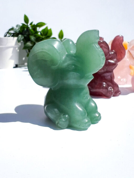 Green Aventurine elephant carving