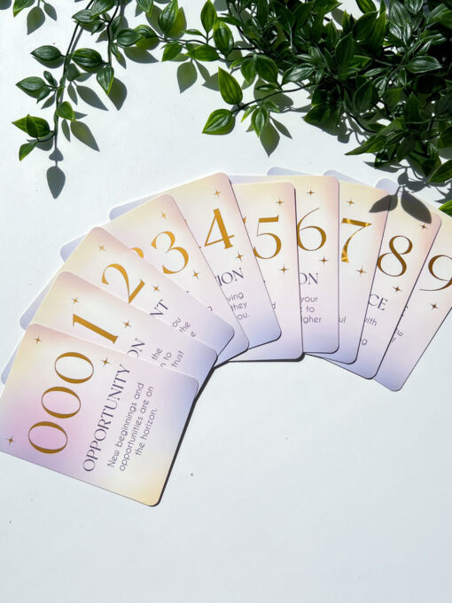 Angel Number Affirmation Cards With Wooden Stand