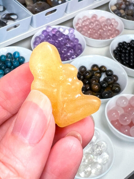 Mini Orange Calcite Fairy Carving