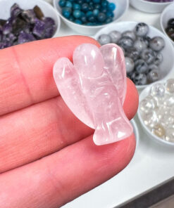 Small Rose Quartz Angel Carving